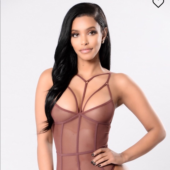 Red brown thong bodysuit - Picture 1 of 4